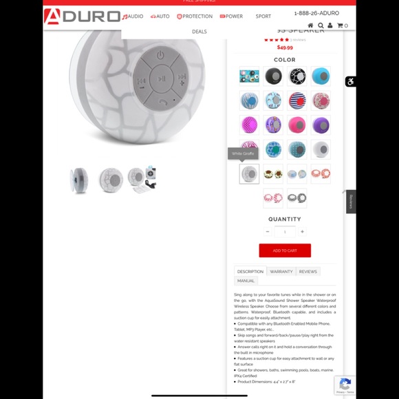 Aduro Aqua Sound wireless shower speaker - Picture 4 of 4